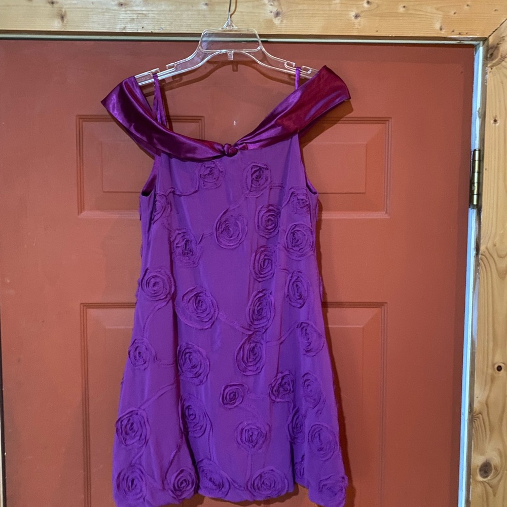 Vintage Esley Y2K Purple Dress with Floral Details